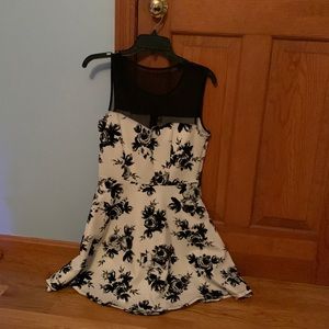 Black and white floral dress
